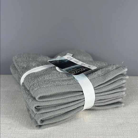 Loft by Loftex 4 Washcloths Gray 100% Cotton Ultra Soft ECO LOFT 4 pc NEW - Picture 4 of 7